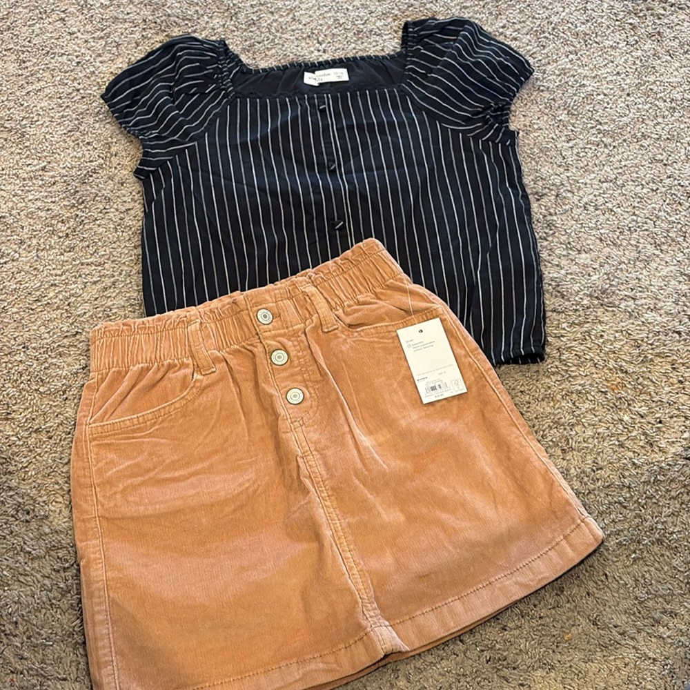 12/14 set new skirt size 12 and top Abercrombie kids 13/14
